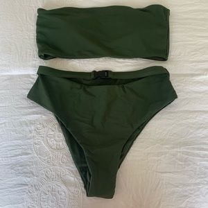 Green bandeau bikini